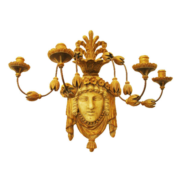 Neoclassical Style Painted Four Light Sconces