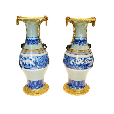 Chinese Celadon-Glazed Vases - Set of 2