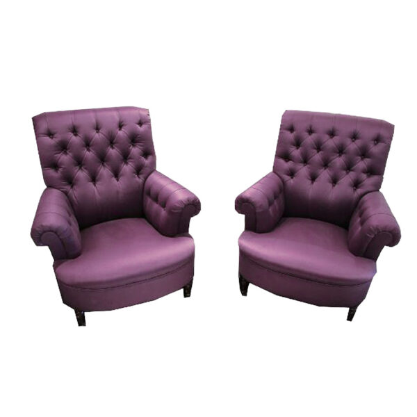 Tufted Lavendar Armchairs